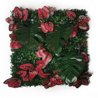 Decoración del hogar planta Artificial pared césped planta eucalipto rosa césped Panel valla cubierta decoración hogar 50*50CM - details 5