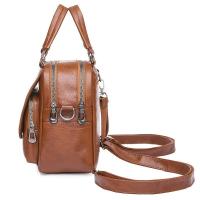 Hombro vintage para mujer - Correa estable, múltiples compartimentos, cierre de cremallera, sintético, negro/rojo/verde/beige, bolso compacto - details 2