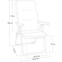 Silla Plegable de Playa Cojín de Jardín Acolchado 4 Posiciones Acero y Lona Oxford - details 1