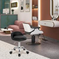 Silla de Oficina de Cuero Sintético Silla de Escritorio sin Brazos Taburete Giratorio para Sala de Masaje SPA Taburete de Tocador Blanco - details 9