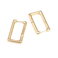 Aretes de Cuerda de Metal Dorado de 18K Diseño Redondo Rectangular de Alta Calidad - details 60