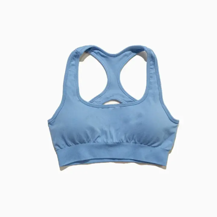 Sujetador deportivo sin costuras Yoga Cut Out Racer Back Medium Support Workout Top - 1