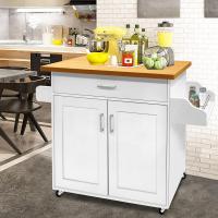 Mueble de cocina con encimera, 115 x 36 x 90 cm, cajón y armario, carrito de cocina con ruedas, carrito de madera para servir de cocina, estilo rústico, color blanco - details 7
