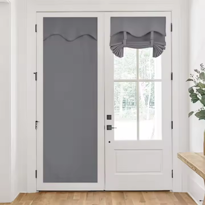 Cortina pequeña para ventana y puerta, longitud ajustable, autoadhesiva, opaca, privacidad, Francesa - 1