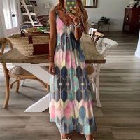 Vestido largo informal de verano para mujer, traje sin mangas con estampado a la moda - details 7