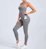 Monos de Yoga sin Costuras Ropa Deportiva Ajustada para Mujeres Leggings de Gimnasio con Bolsillo sin Espalda - details 21