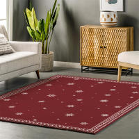 RYBHOME Alfombra de Puerta Vintage con Patrón de Copos de Nieve Alfombra de Área Suave 100% Poliéster para Bajo la Mesa de Cocina, Dormitorio, Lavable - details 1
