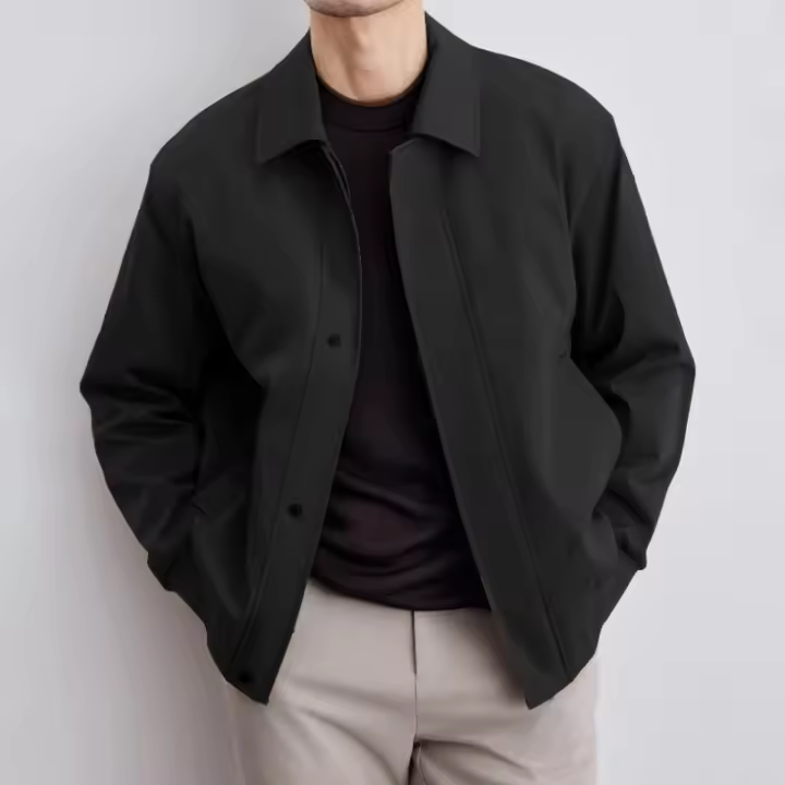 Chaquetas informales de otoño para hombre, abrigos con cuello vuelto - 1