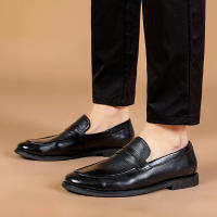 Mocasines de hombre, zapatos de cuero de un pedal de cuero genuino, primera capa de cuero de vaca de hombre - details 27