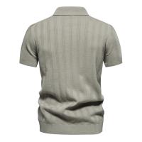 polos hombre manga corta ropa hombre día del padre 2025 Nuevo Polo de punto acanalado de verano para hombres Polo texturizado de calidad de marca transpirable y fresco para hombre - details 5