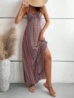 Vestido Boho de Moda de Verano Patrón Étnico sin Espalda y Dobladillo Ideal para Playa - details 10