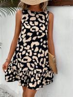 Ropa de mujer de verano, vestido informal sin mangas con estampado de leopardo - details 4