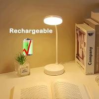 Lámpara de mesa con enchufe USB, lámpara de escritorio recargable, cama, lectura, libro, luz nocturna, LED, 3 modos de atenuación, protección ocular, lámpara de noche - details 1
