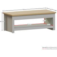 Mesa de café, Madera de ingeniería, Gris, H 40,5 x W 105 x D 47 Cm - details 2