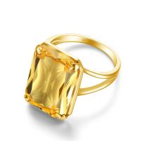 Anillo de Fingertip de Compromiso de Cristal de Citrina de Plata Esterlina 925 Real para Mujeres Joyería Femenina de Aniversario Dorado - details 4