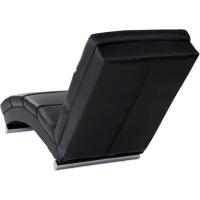 Cuero Artificial con Almohadillas Acolchadas y Base Cilíndrica de Acero Cromado, 154x51x73 cm, Negro - Diván Chaise Lounge, Sillón Relax Chaise Lounge - details 4