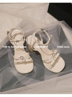 Sandalias plateadas de tacón abierto con lazo de strass para mujer - details 9