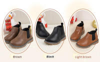 Botas de cuero antideslizantes impermeables para niño y niña, botines de trabajo para el tobillo de combate para nieve y invierno, talla US 5,5-9,5 - details 1