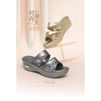 Sandalias informales con plataforma de cuña y purpurina para mujer - details 5