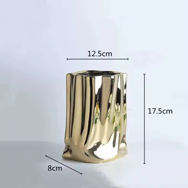Sier-jarrón de cerámica con volantes, arreglo de porcelana, forma de bolsa, terrario, jarrones de ración para el hogar, macetas - 1