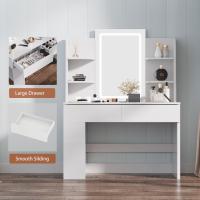 Mesa de Maquillaje LED Regulable Vanity con 2 Cajones y 4 Estantes Estante Inferior - details 4