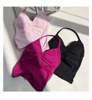 Chaleco deportivo sin costuras para mujer, camiseta sin mangas Sexy para Yoga, Top de Fitness para gimnasio, camisola con tirantes cruzados, sujetador para correr, ropa de Yoga para mujer - details 3