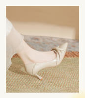 Temperamento tacones delgados tacones altos de las mujeres 2025 nueva falda desnuda hada suave cuero suave hermosa dama de honor zapatos. - details 0