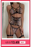 Lencería erótica, ropa interior sexy de encaje hueco, conjuntos exóticos transparentes, conjunto sensual de sujetador con aros y bragas con ligas - details 5