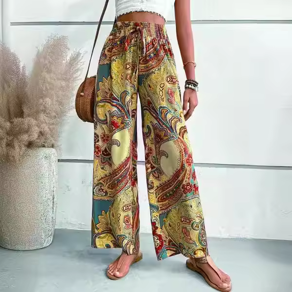 Pantalón holgado estampado informal para mujer, verano. - 1