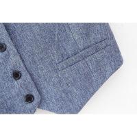 BUNO-Conjunto de 3 piezas para mujer, traje gris sin mangas, chaleco Halter de flores 3D, pantalones de pierna ancha, traje informal con solapa, atuendo elegante para mujer, otoño - details 8