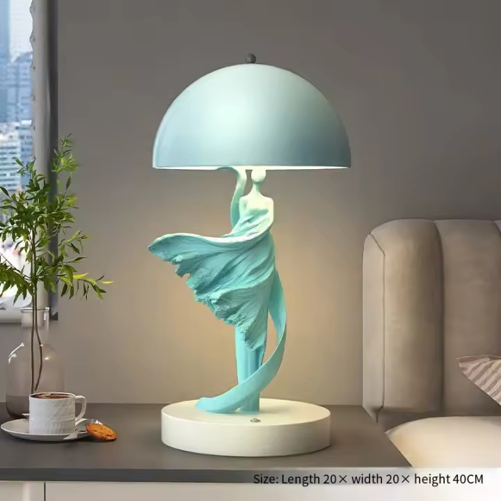 Figuras de arte abstracto moderno pequeñas lámparas nocturnas adornos de mesa de la cama del dormitorio decoración del hogar - 1