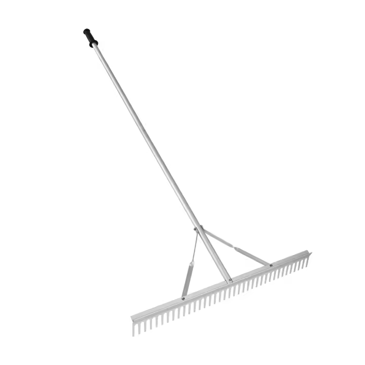 SucceBuy Rastrillo de paisaje, cabezal de aluminio de 915 mm, mango largo de 1915 mm, ideal para el cuidado del césped, aflojamiento del suelo, deshierbe en lagos, jardines y estanques - 1