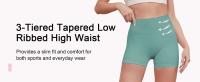 Mujeres sin costuras cintura baja acanalado Scrunch Bum gimnasio impacto Biker Yoga Fiess entrenamiento correr estiramiento atlético botín pantalones cortos - details 5