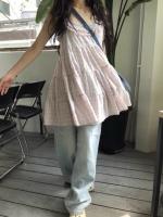 Retro coreano Sle Sweet Girl lindo Puffy Plaid encaje Halter pastel vestido de mujer chaleco Top algodón 00% primavera 2025 - details 0