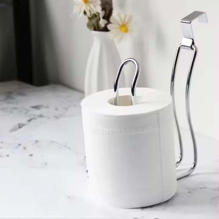 Soporte de papel higiénico, soporte de pared autoadhesivo, dispensador de rollos de papel sin perforación para baño, toallero de cocina - 1