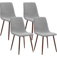 Juego de 4, Estilo Nórdico Vintage de Cuero Sintético con Patas de Metal, Sillas de Comedor para la Cocina, Sillones para el Salón, Color Marrón - details 9