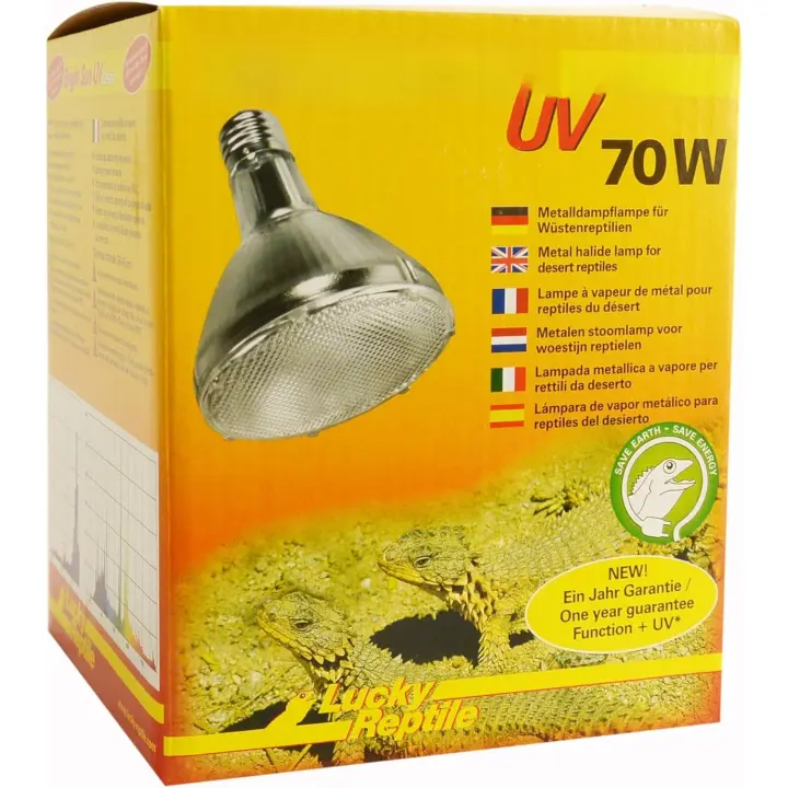 Lucky Reptile Bright Sun UV Desert - Lámpara de haluro metálico de 70 W para enchufes E27. - 1
