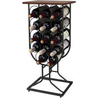 Estante de Vino Independiente Soporte de Estilo Rústico para 14 Botellas Decorativo y Apilable - details 3
