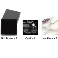 bautizo,Embalaje de tarjetas y caja de regalo, collar cruzado de acero inoxidable, collar moderno y versátil, para mi papá, día del padre - details 4