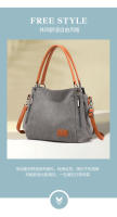 Bolso de hombro de mujer de lona cruzado de gran capacidad para estudiante literario simple - details 2