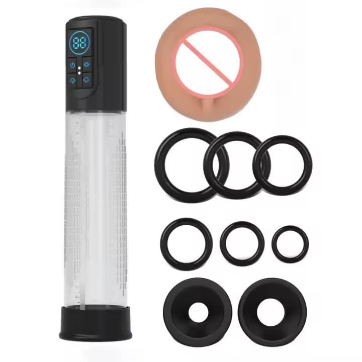 Bomba de pene para hombres, masturbador eléctrico, ampliador de pene, bomba de vacío, extensor, 4 modos - 1