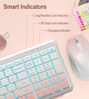 Combinación de teclado y ratón recargable de retroiluminación RGB ergonómica Bluetooth de doble modo silencioso juego de teclado y ratón inalámbrico, adecuado para escritorios / computadoras portátiles - details 5