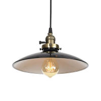 Lámpara colgante de mediados de siglo con interruptor de perilla, Bombilla Edison Industrial, sombra de Metal, negro, blanco, rojo, verde - details 1