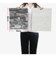 38*35cm Self-adhesive 3D Brick Wallpaper PE Foam Wall Panels Stickers Waterproof Wallpaper Home Decoration - details 0