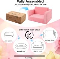 Sofá infantil plegable, cómodo sofá cama para niños pequeños, sofá cama 2 en 1 para esquina acogedora, habitación infantil, minisofá con función de dormir para niños y niñas, color verde - details 21