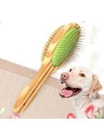 Cepillo de bambú de doble cara para perros, peine de masaje para el cuidado de mascotas, productos para mascotas - details 1