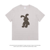 Estampado cuerpo pareja media manga marca de moda algodón manga corta camiseta hombre tendencia top suelto mujer - details 2
