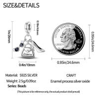 Dijes de plata de ley 100% para mujer, joyería fina DIY, regalo con cuentas de circón y Material metálico de piedra Natural - details 1