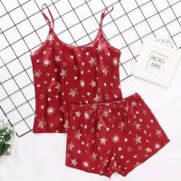 Ropa interior de mujer, ropa de dormir de seda satinada, chaleco, pantalones cortos, conjunto de dos piezas de verano, ropa de dormir para mujer - details 31