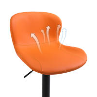 Taburetes Altos de Cocina Juego de 2, Taburete de Bar Regulable en Altura en Cuero PU, Taburete Alto con Respaldo y Reposapiés, Taburete Cocina Giratorio, Moderno, Naranja - details 6